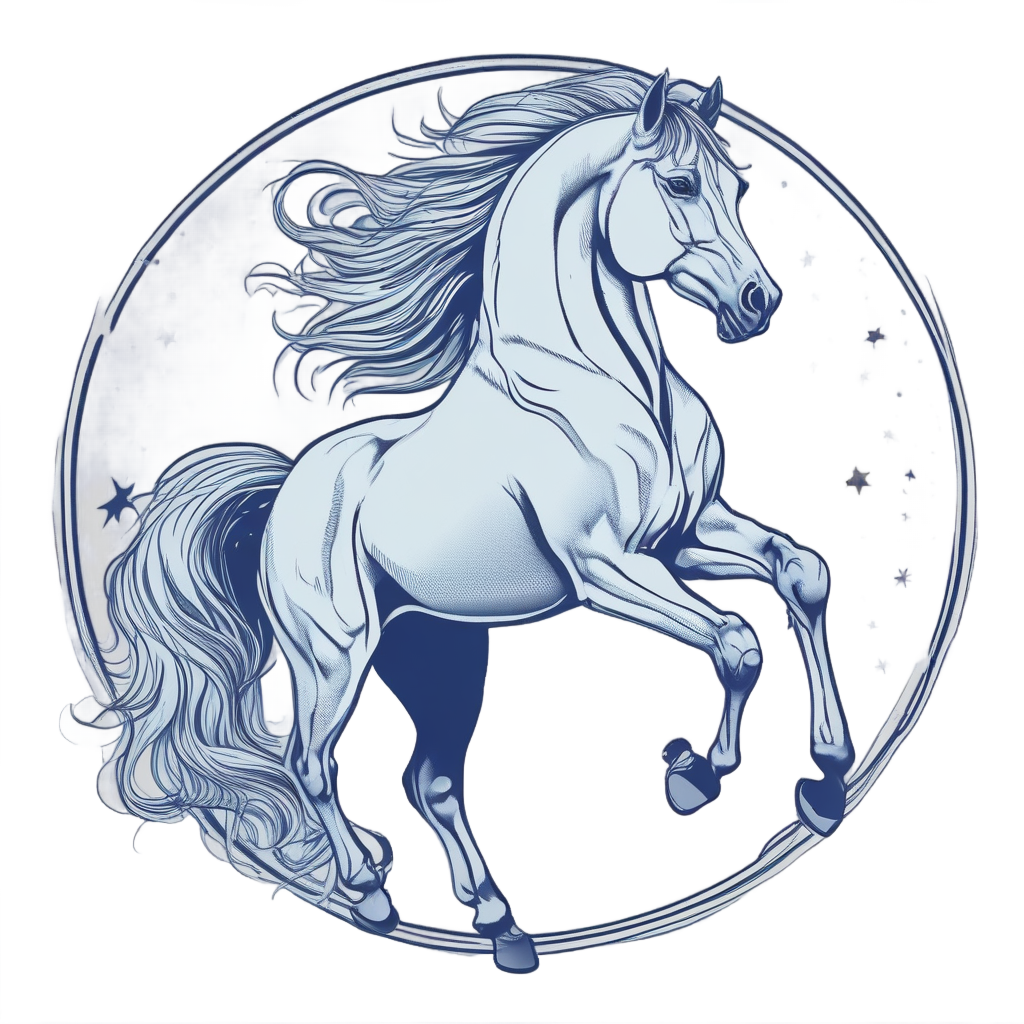 Galloping with Moon Mane — farm animals stickers