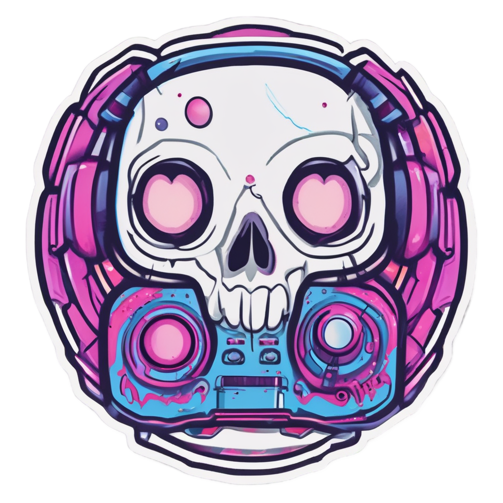 Gamer Calavera with Controller — gamer stickers