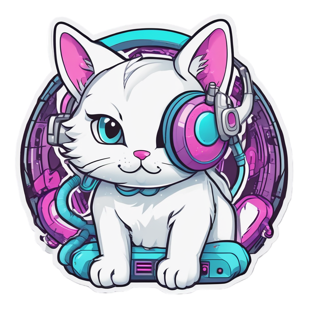 Gamer Cat with Controller — gamer stickers