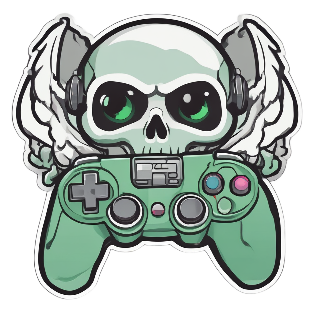 Gamer Chrome Skull — gamer stickers