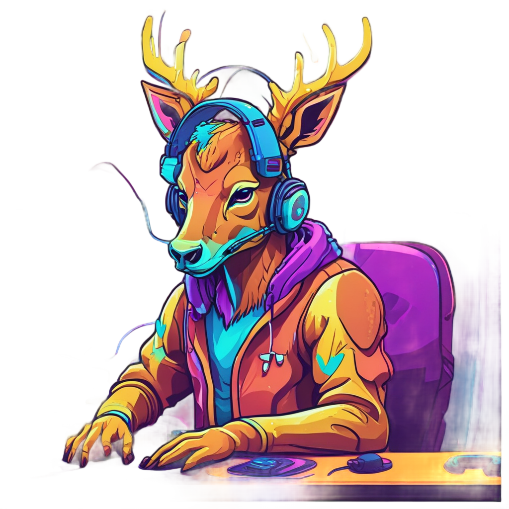 Gamer Deer Neon Camo — gamer stickers