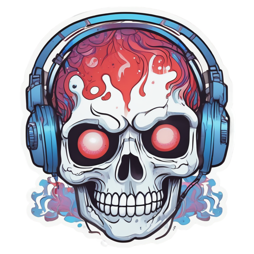Gamer Ember Skull — gamer stickers