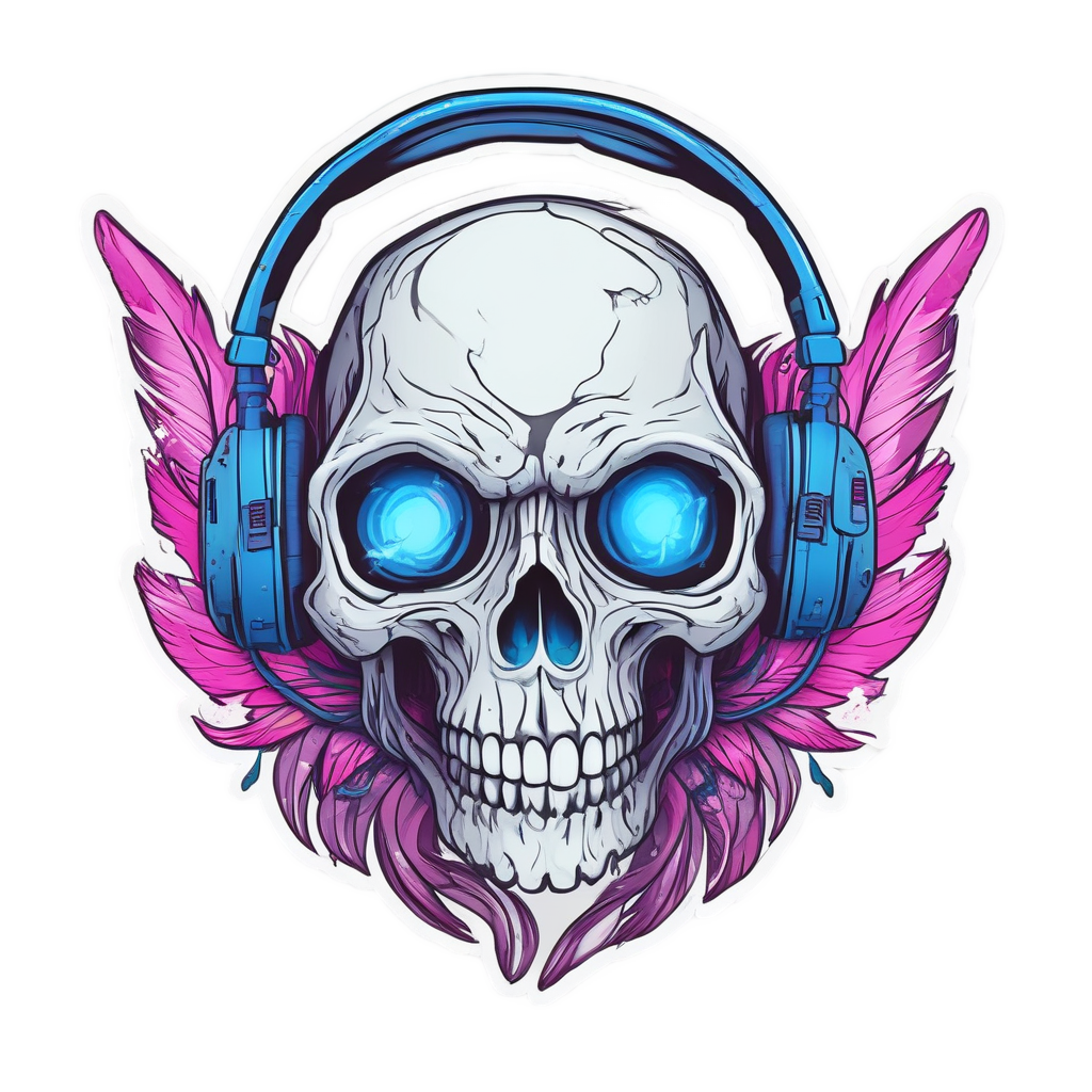 Gamer Feather Skull Pro — gamer stickers