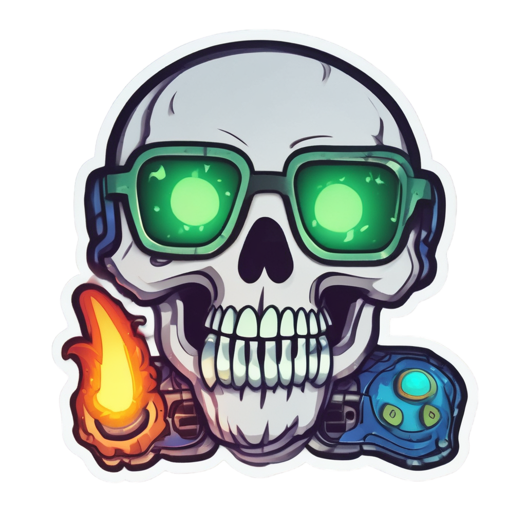 Gamer Firestorm Skull — gamer stickers
