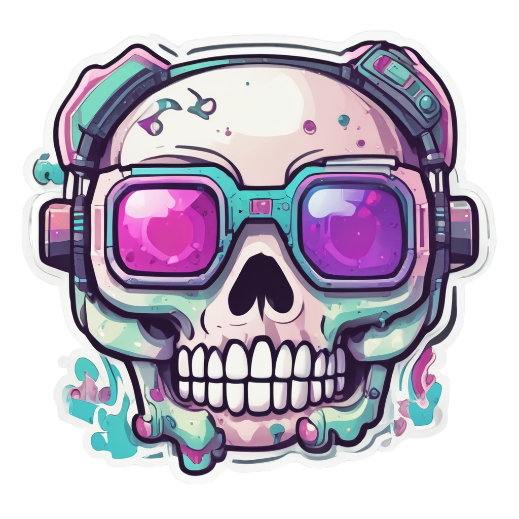 Gamer Glitch Skull Controller — gamer stickers