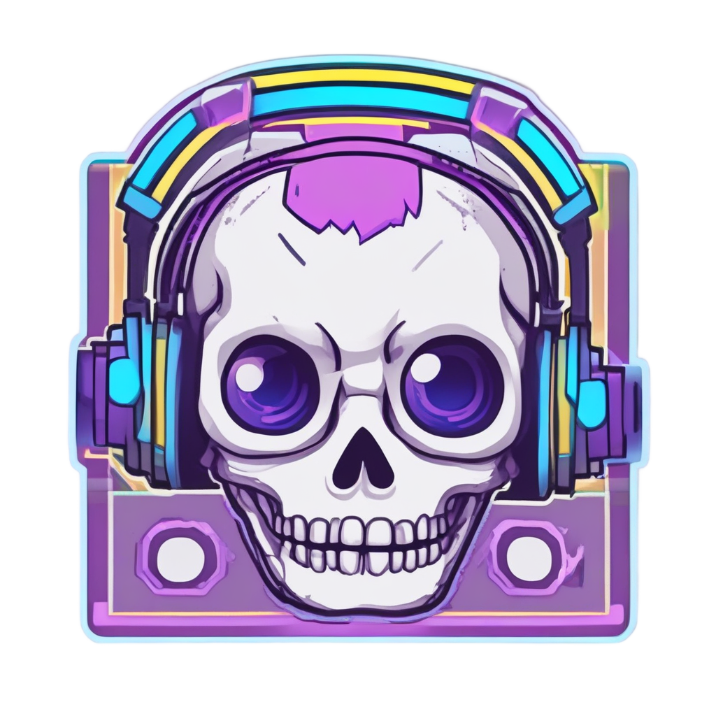 Gamer Glitch Skull — gamer stickers