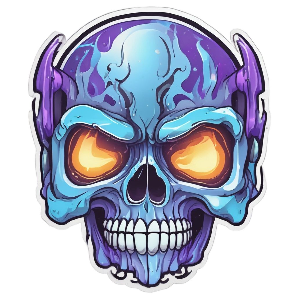 Gamer Glow Skull — gamer stickers