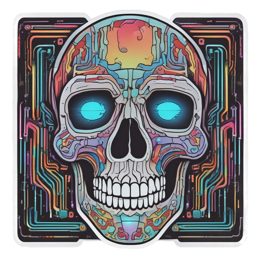 Gamer LED Skull — gamer stickers