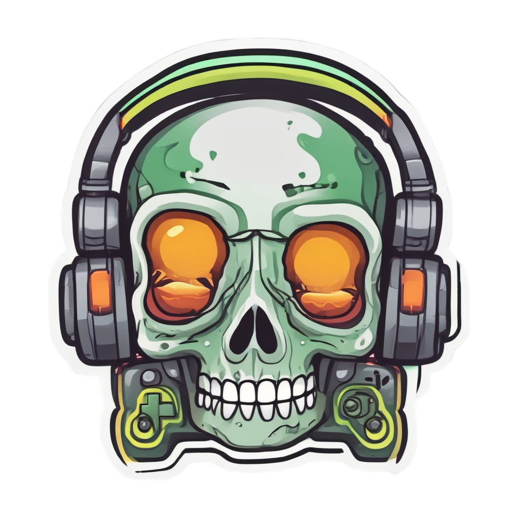 Gamer Molten Skull — gamer stickers