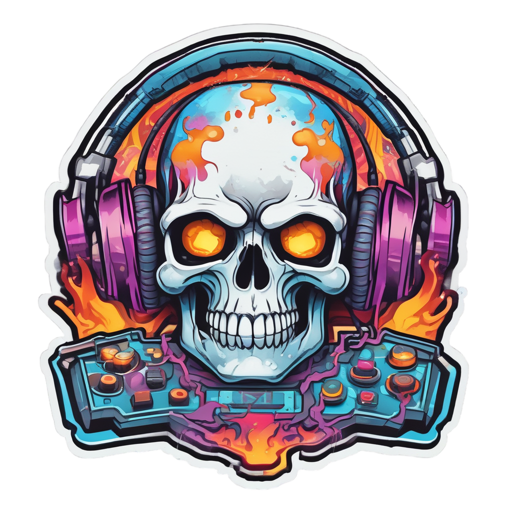 Gamer Molten Skull — gamer stickers
