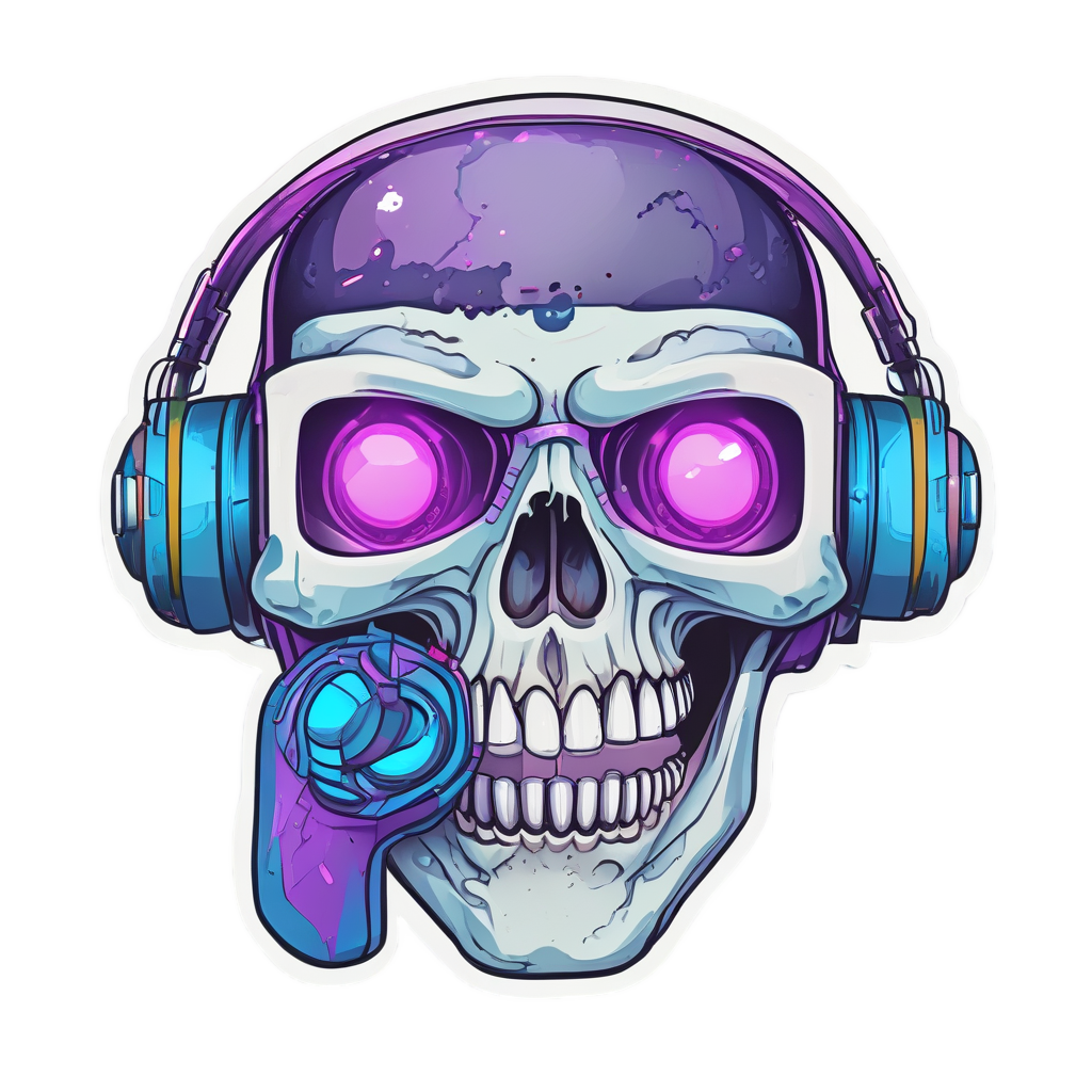 Gamer Neon Skull — gamer stickers