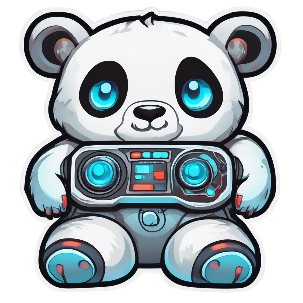 Gamer Panda Power — kawaii animals stickers