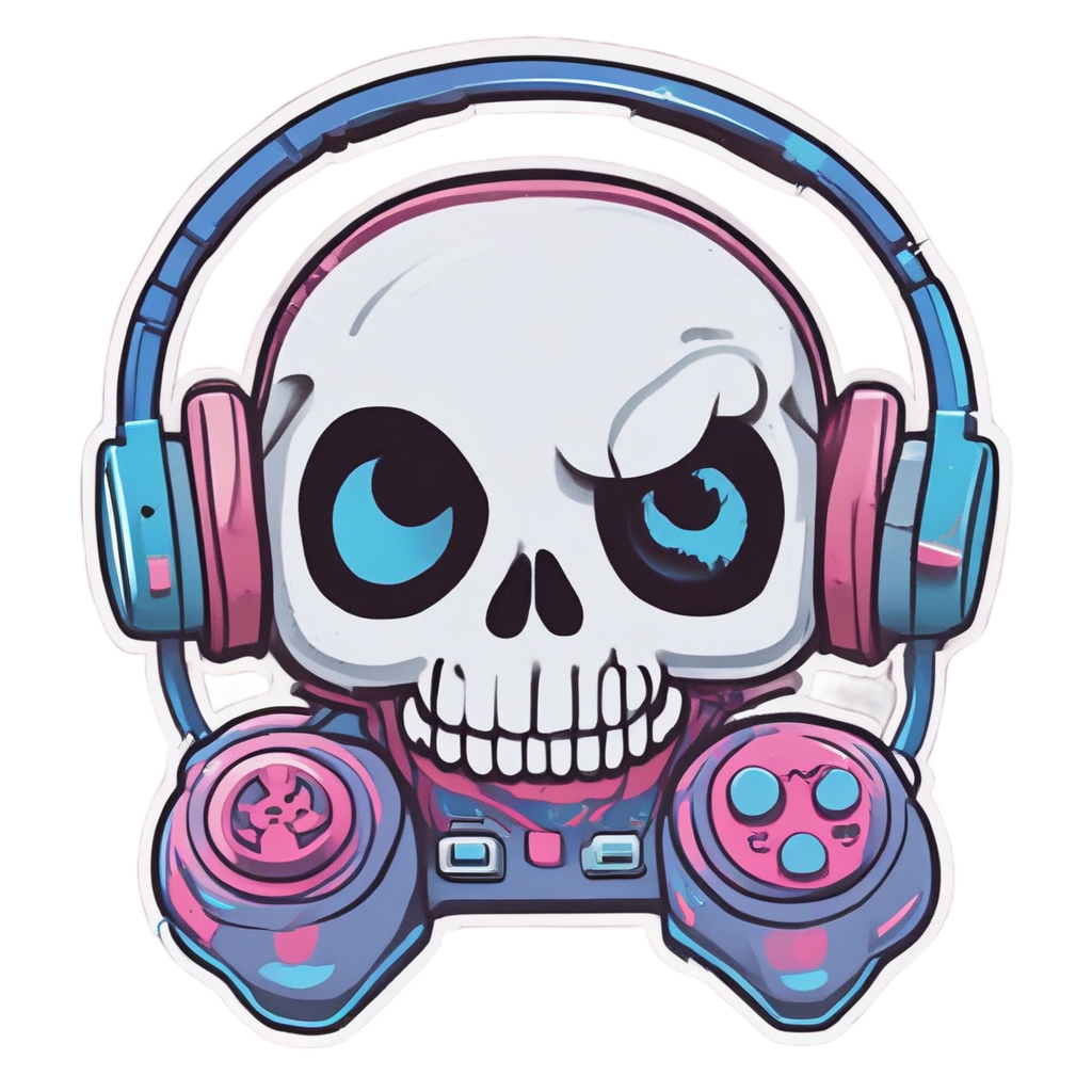 Gamer Skull Streamer — gamer stickers