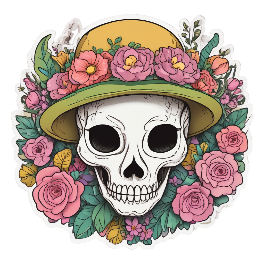 Gardener Bloom Skull — cat stickers