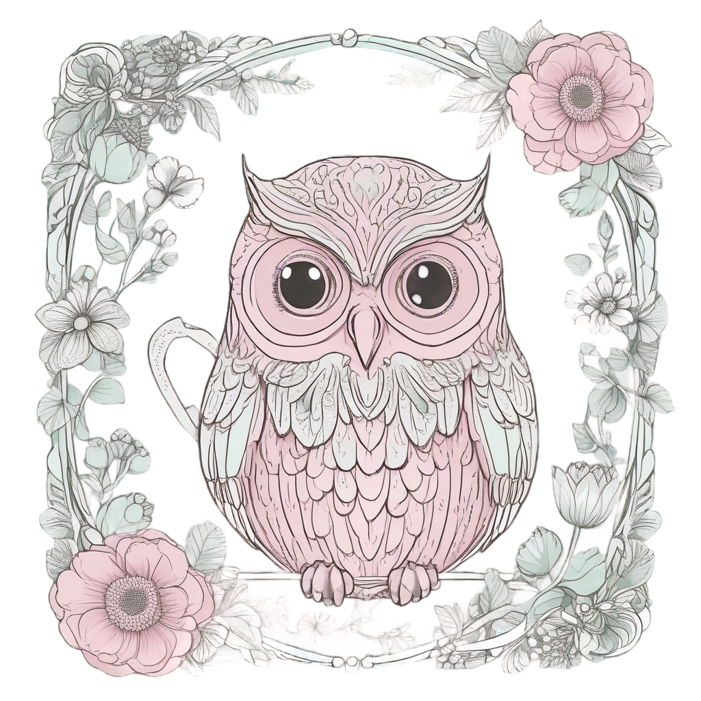 Gardener Owl with Watering Can — birds stickers