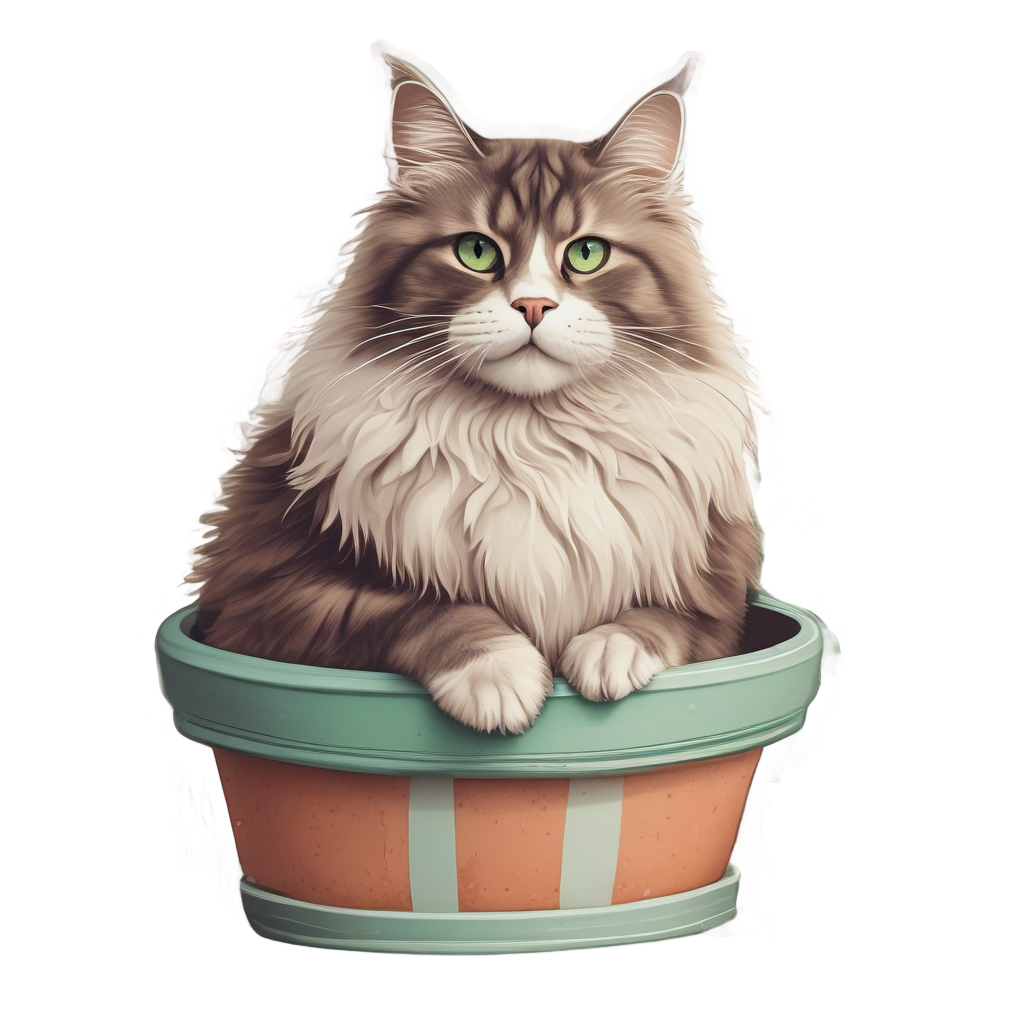 Gardening Coon with Daisy — cats stickers
