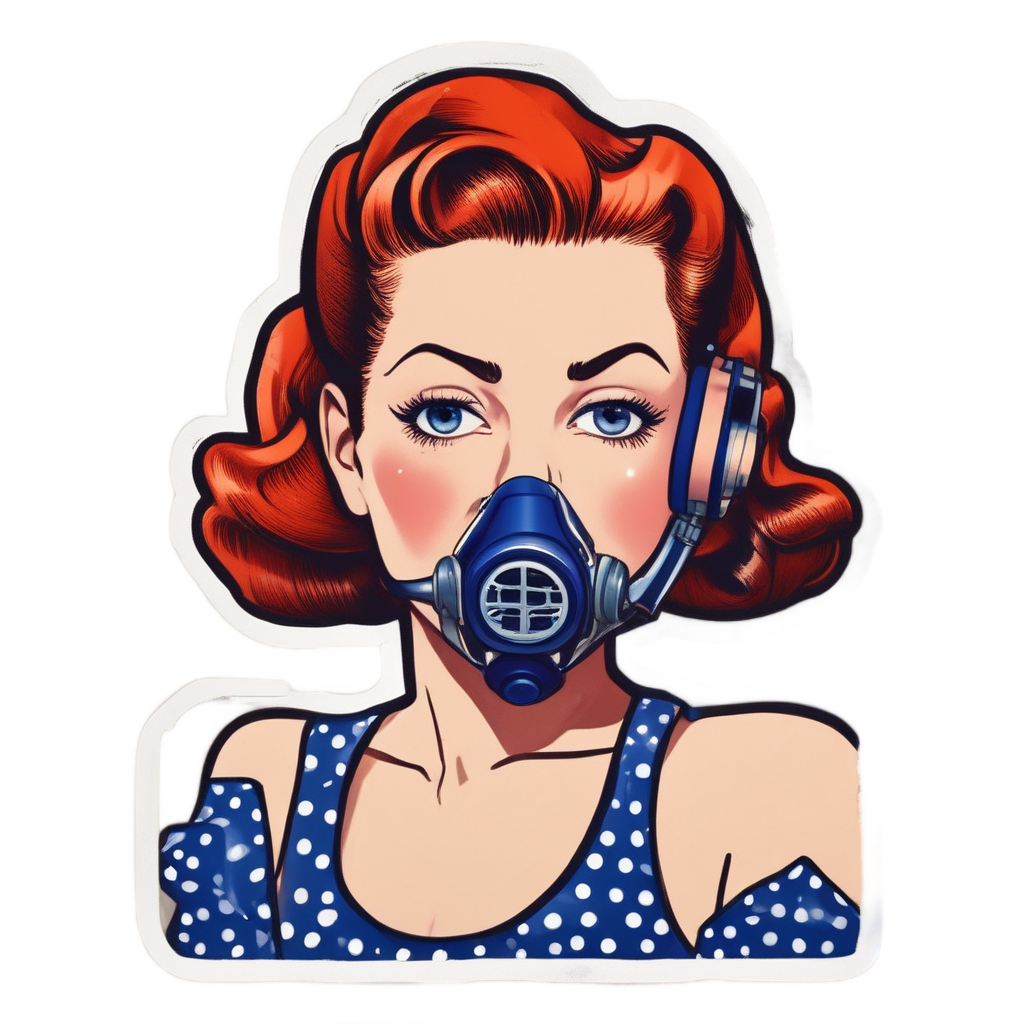 Gas Masked Pin-Up Girl — gas mask stickers