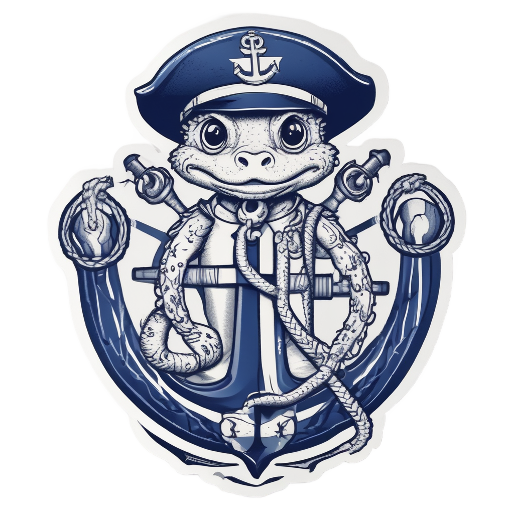 Gecko Anchor Sailor — reptiles stickers