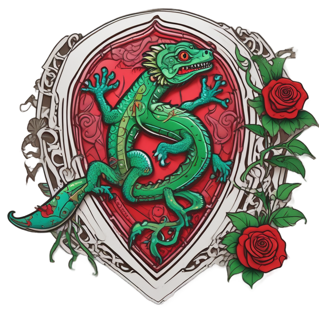 Gecko Heart Rose Dagger — reptiles stickers