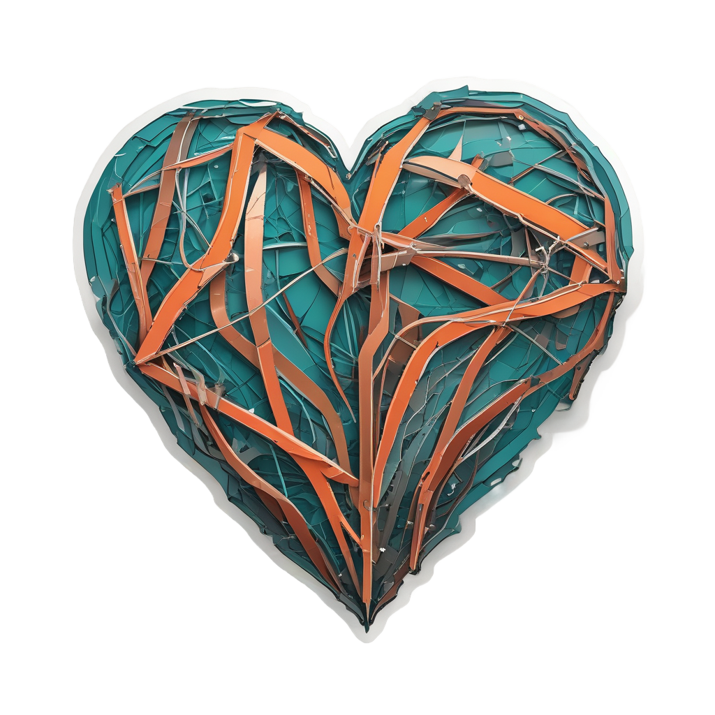 Geometric Barbed Heart — geometric stickers