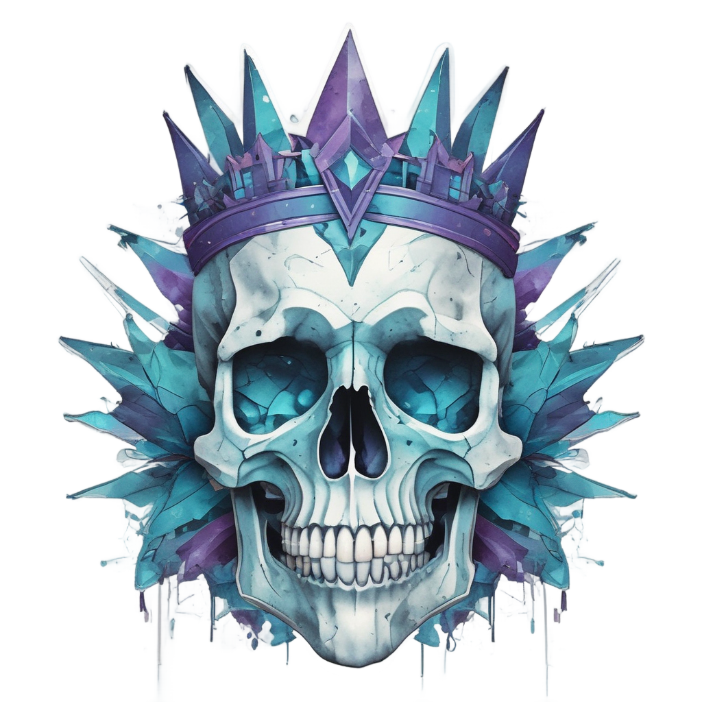 Geometric Crown Skull — geometric stickers