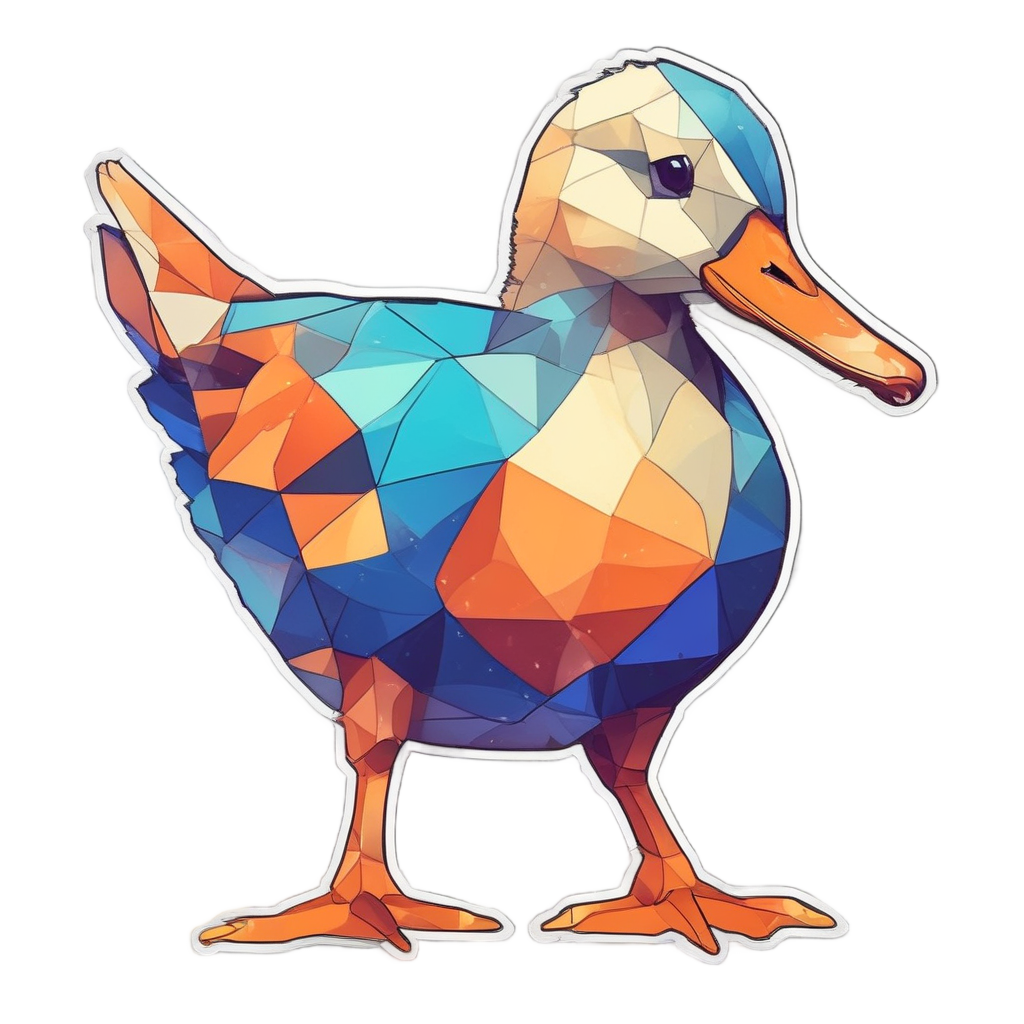 Geometric Duckling Low-Poly — geometric stickers