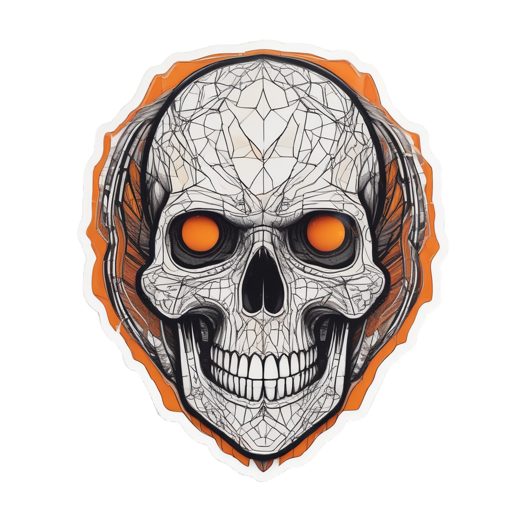 Geometric Feather Skull — geometric stickers