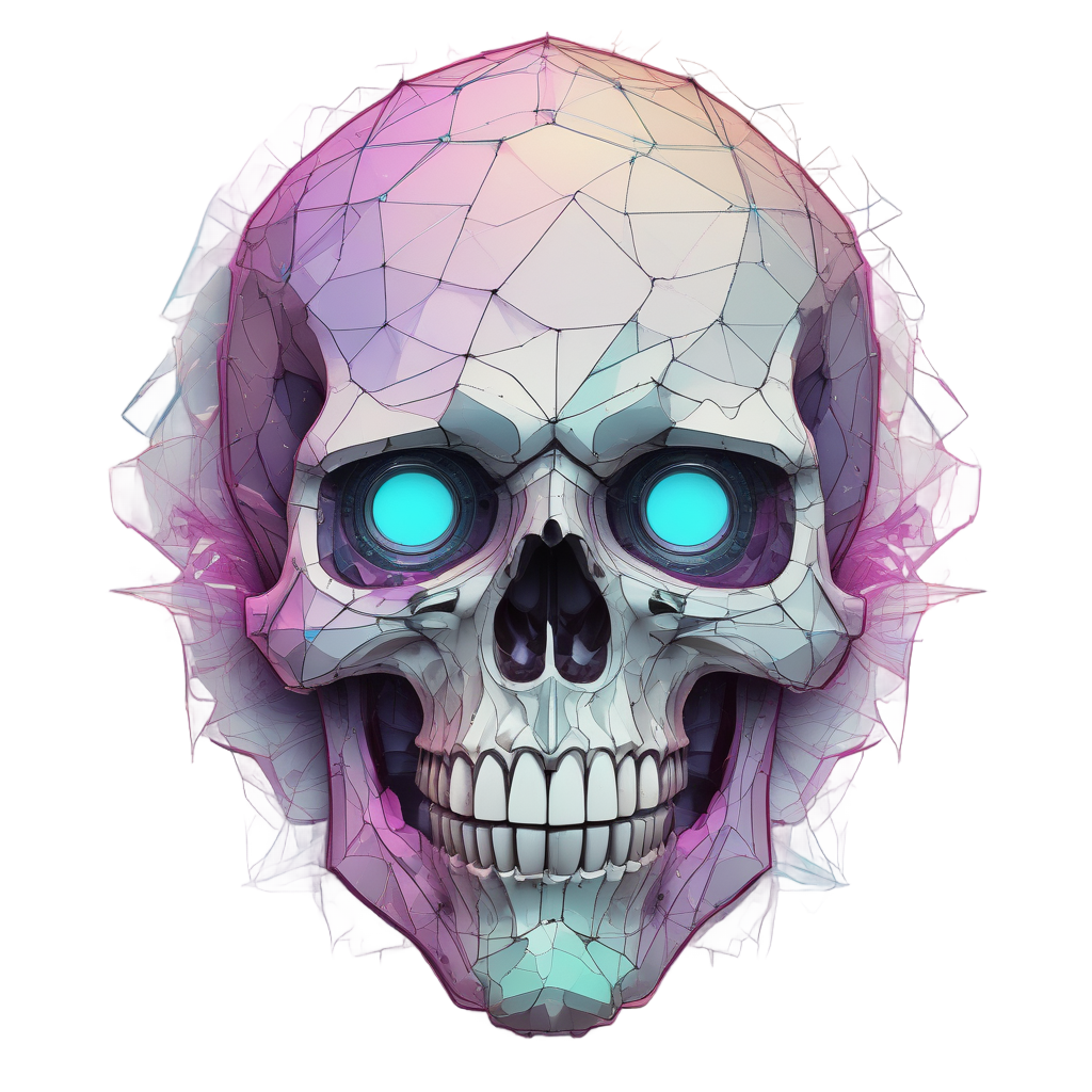 Geometric Fire Skull — flaming skull stickers