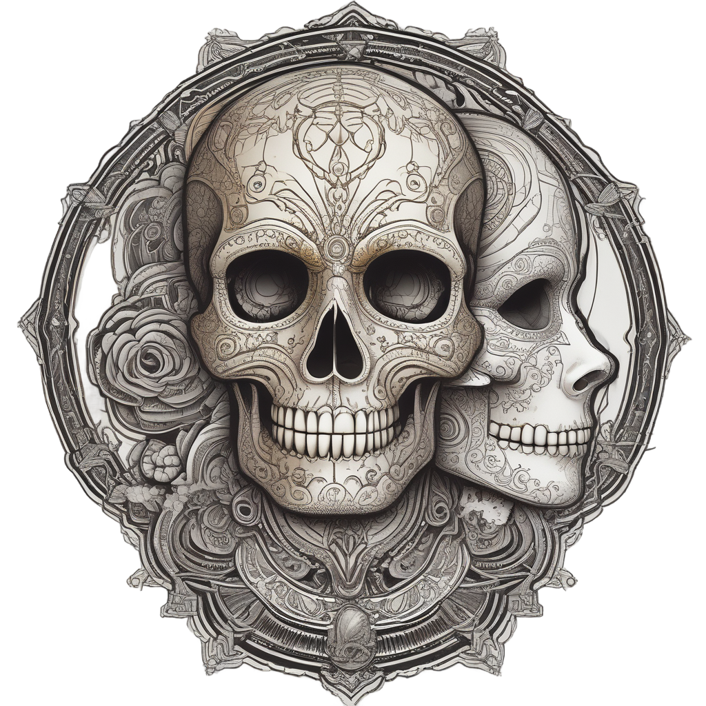 Geometric Gemini Calavera — geometric stickers