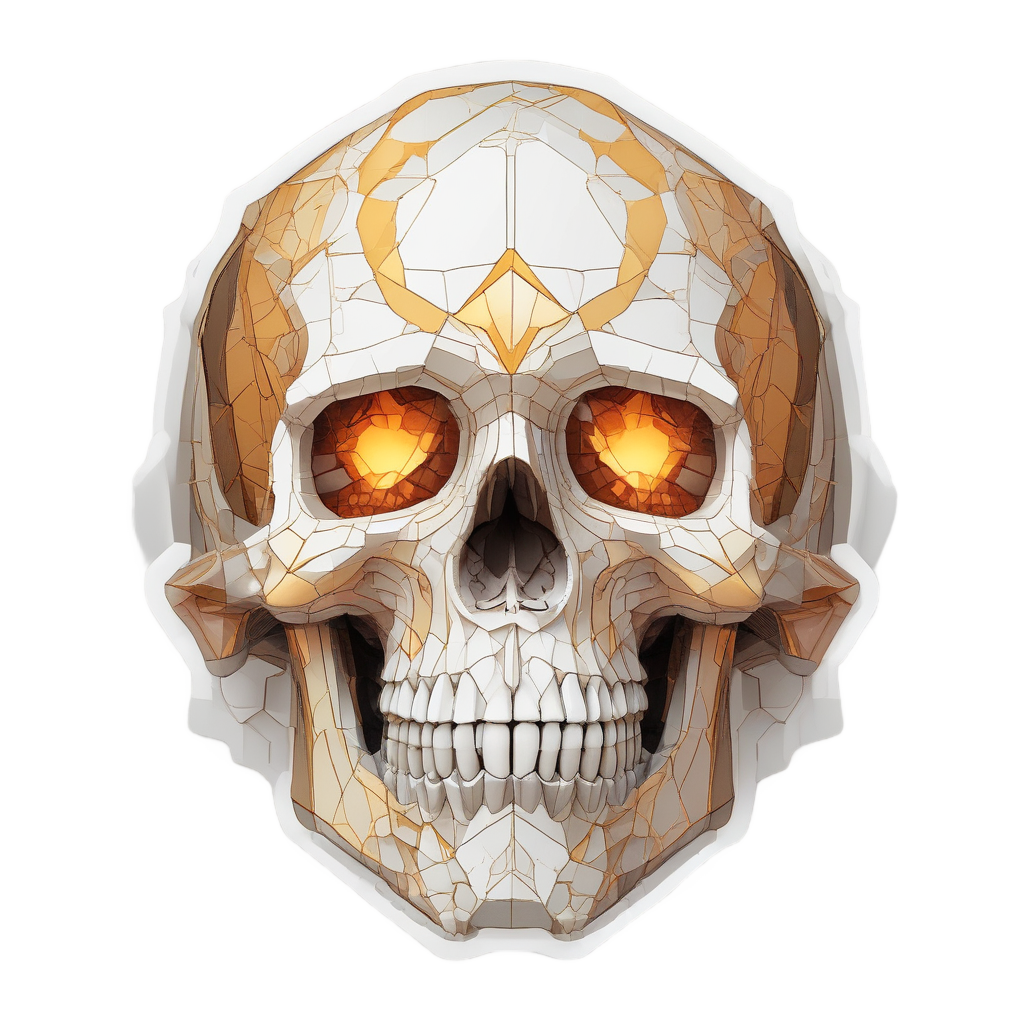 Geometric Inferno Skull — geometric stickers