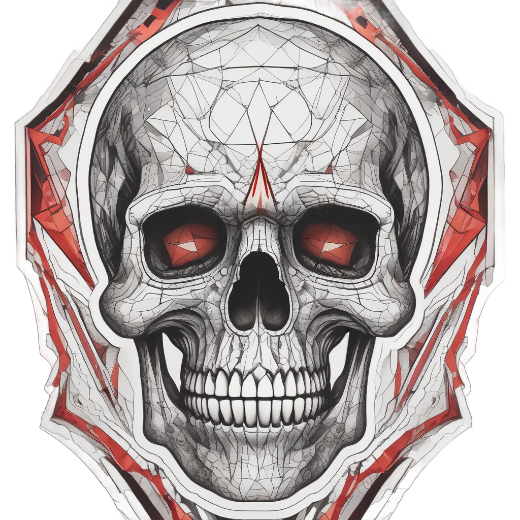Geometric Inferno Skull — geometric stickers