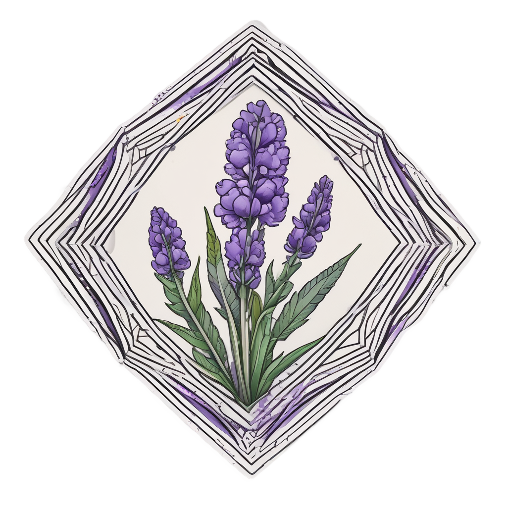 Geometric Lavender Pattern — single stem stickers