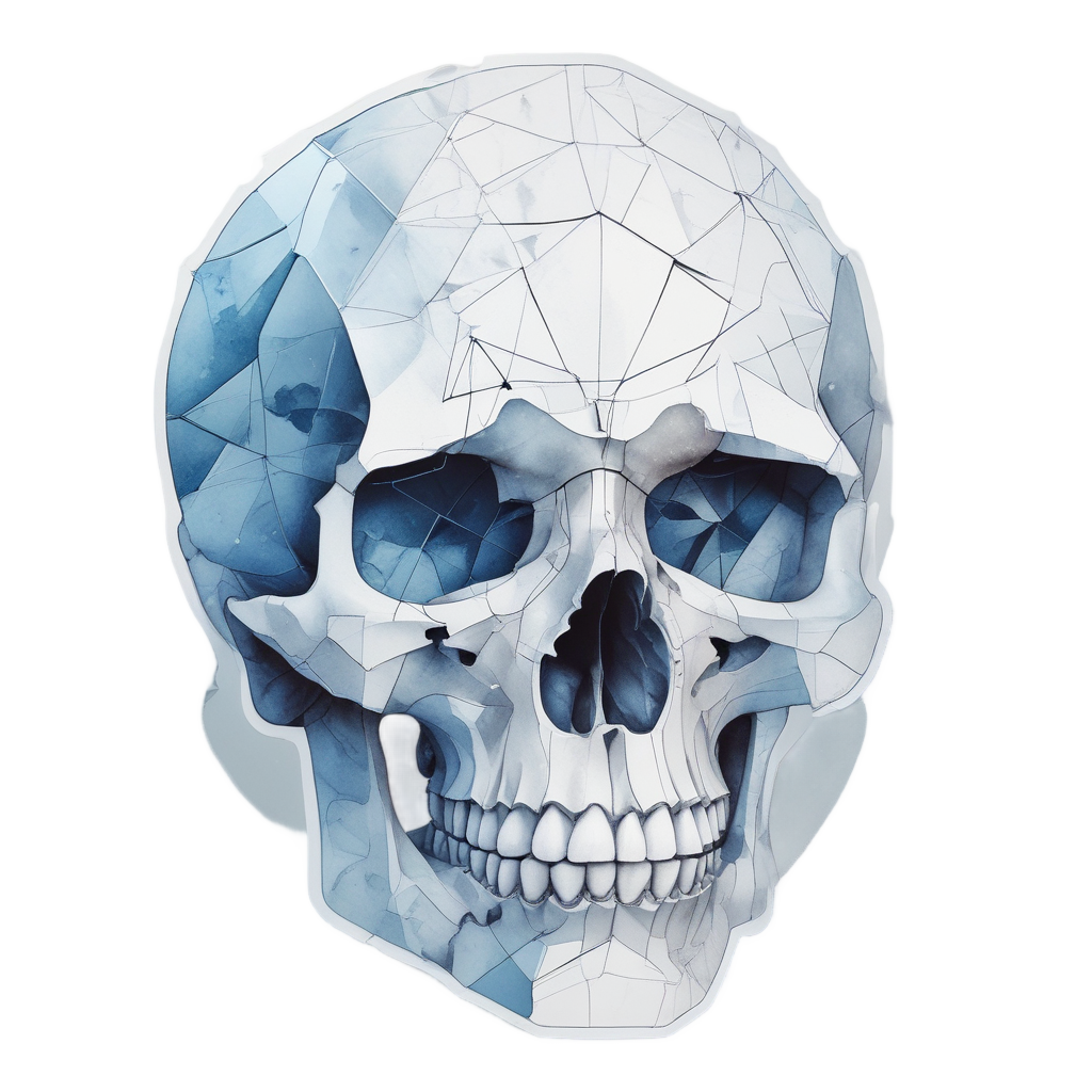 Geometric Mono Skull — geometric stickers