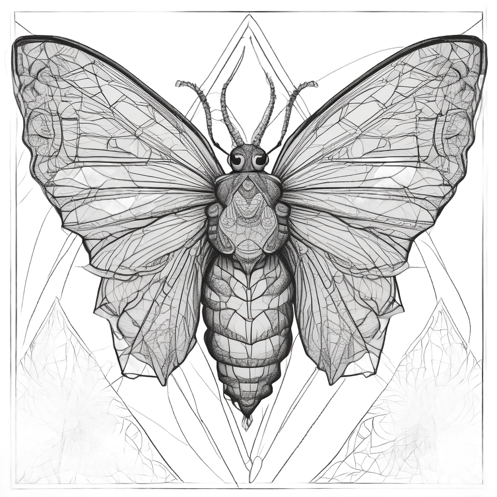 Geometric Moth Rose — geometric stickers
