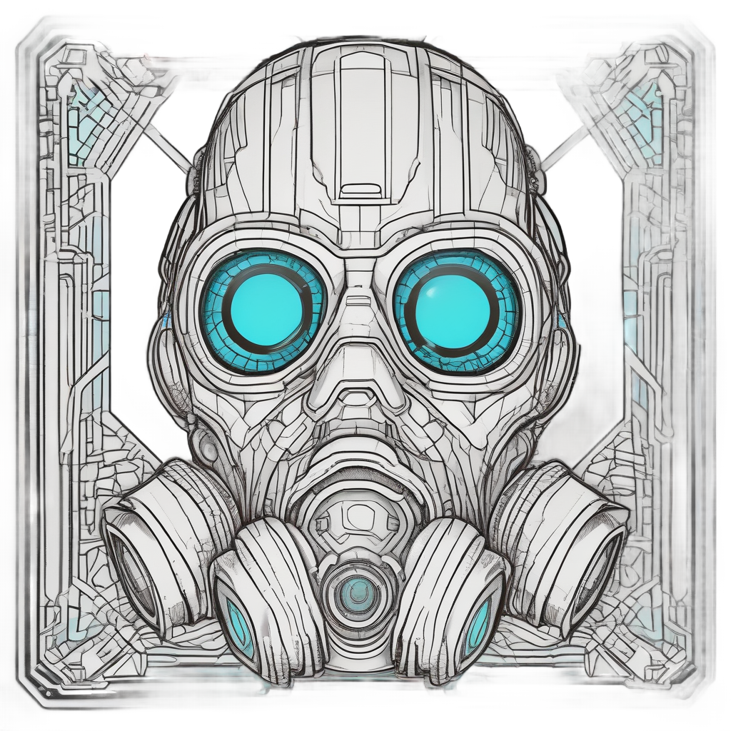 Geometric Neon Gas Mask — geometric stickers