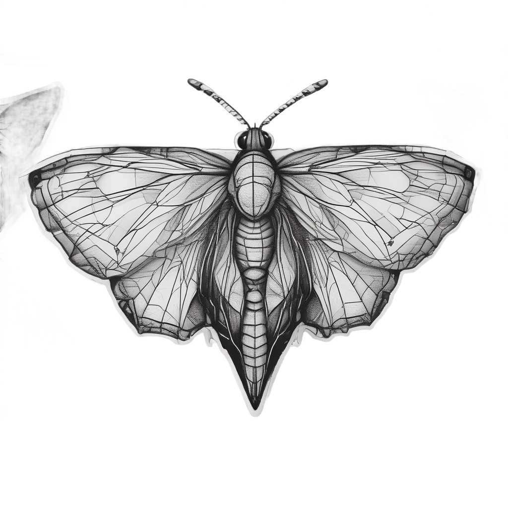 Geometric Noir Moth — geometric stickers