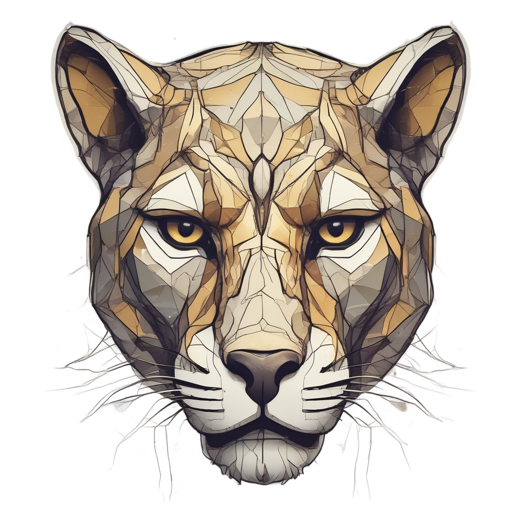 Geometric Panther Head — geometric stickers