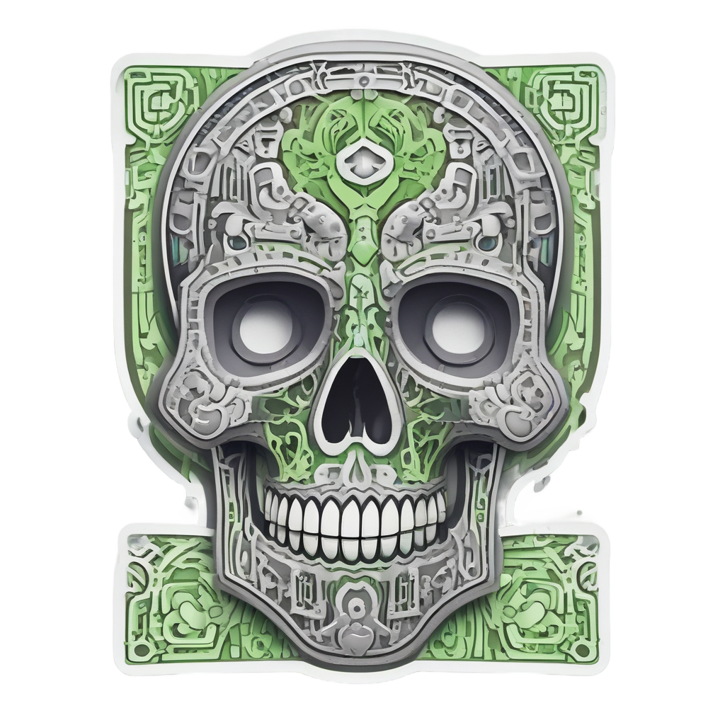 Geometric Puzzle Calavera — geometric stickers
