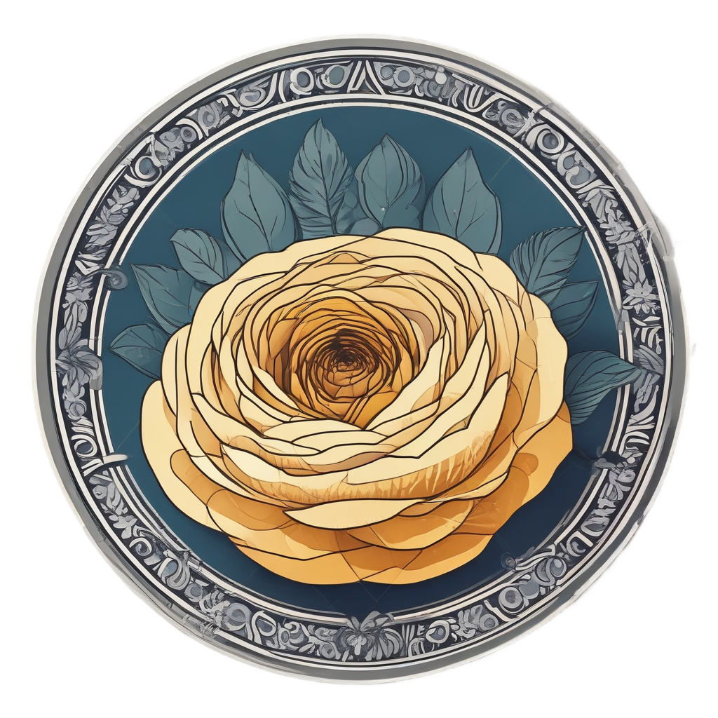 Geometric Ranunculus Pattern — bouquets stickers
