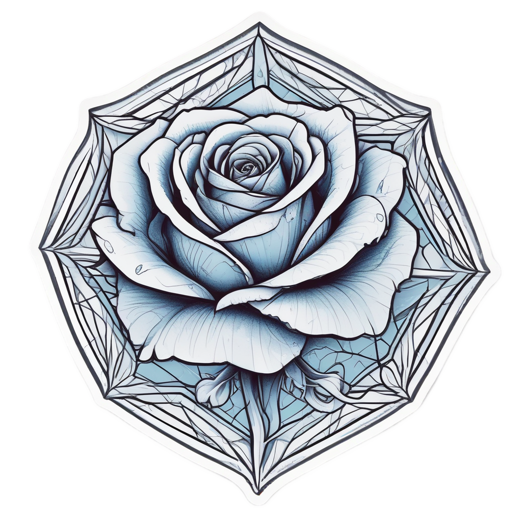 Geometric Rose Crystal — single stem stickers
