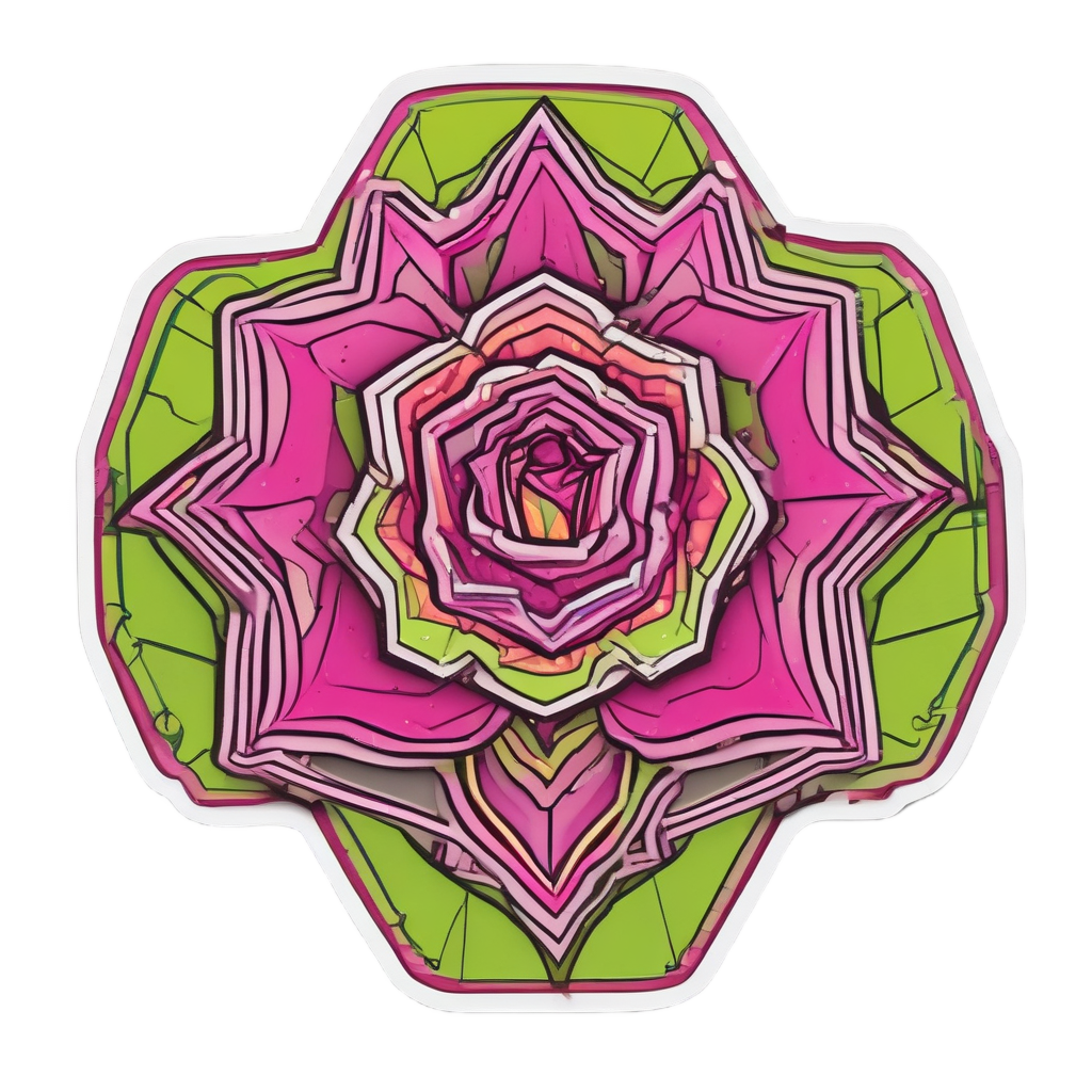 Geometric Rose Neon — geometric stickers