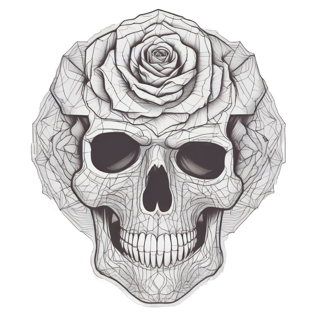 Geometric Rose Skull — geometric stickers
