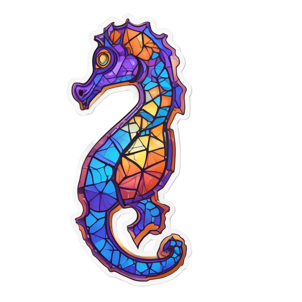 Geometric Seahorse Portal — geometric stickers