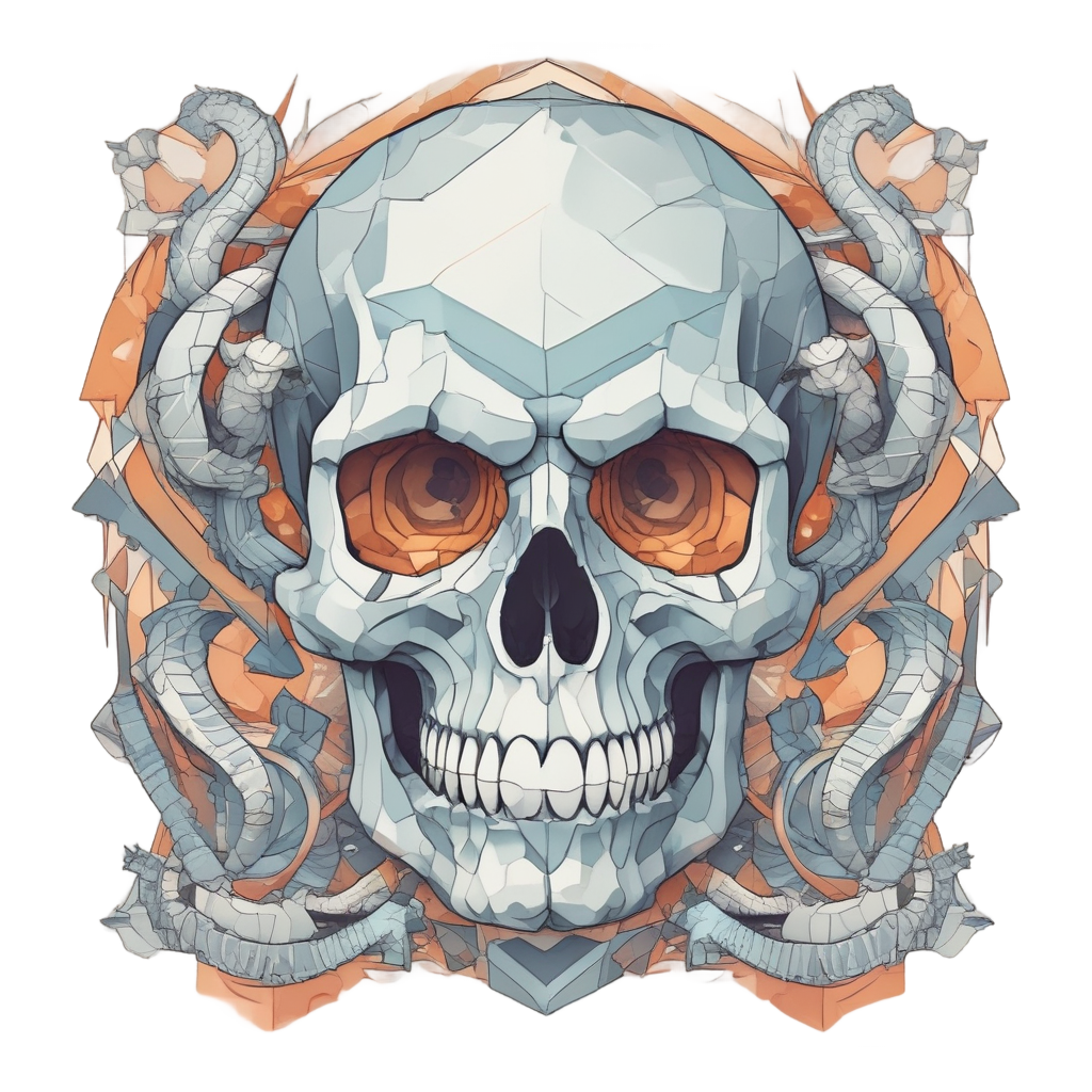 Geometric Serpent Skull — geometric stickers