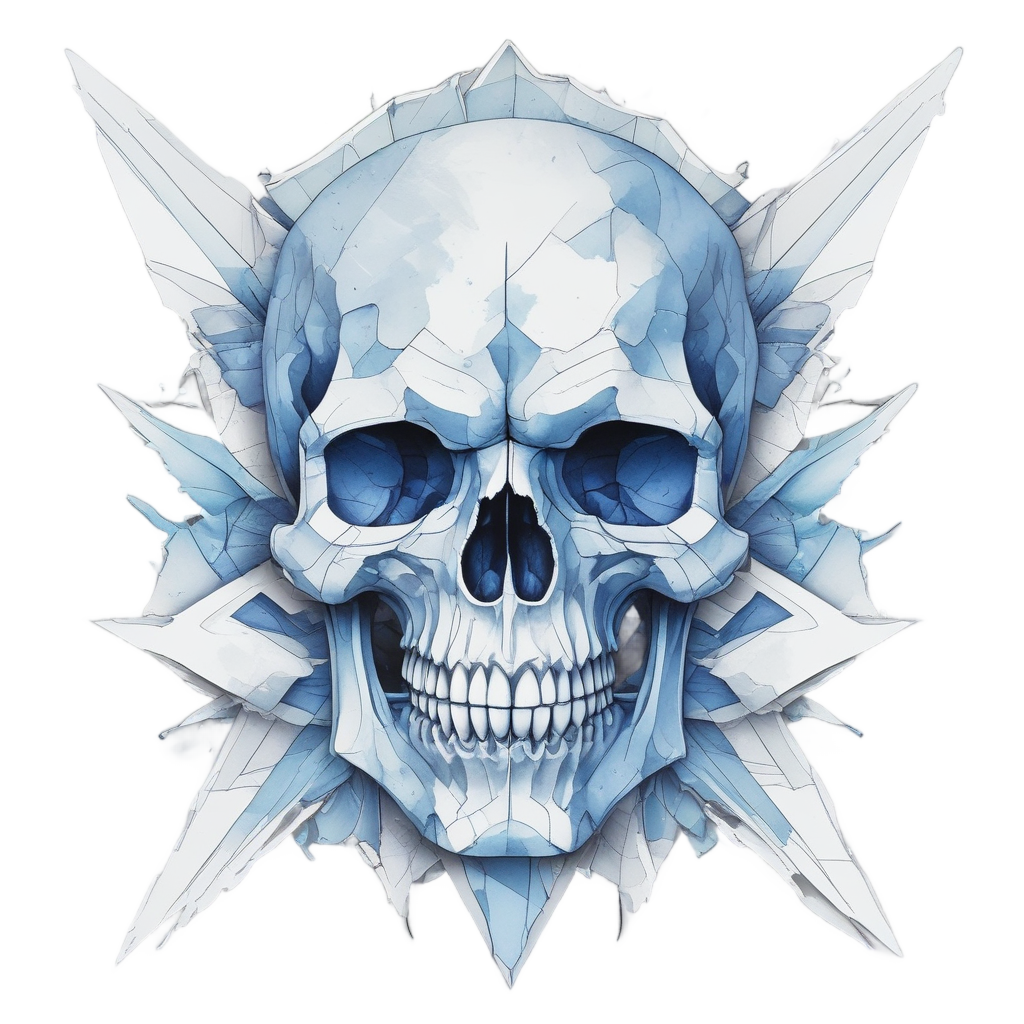 Geometric Shatter Skull — geometric stickers