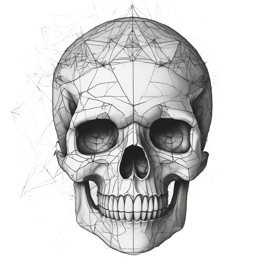 Geometric Skull Decay — minimal skull stickers