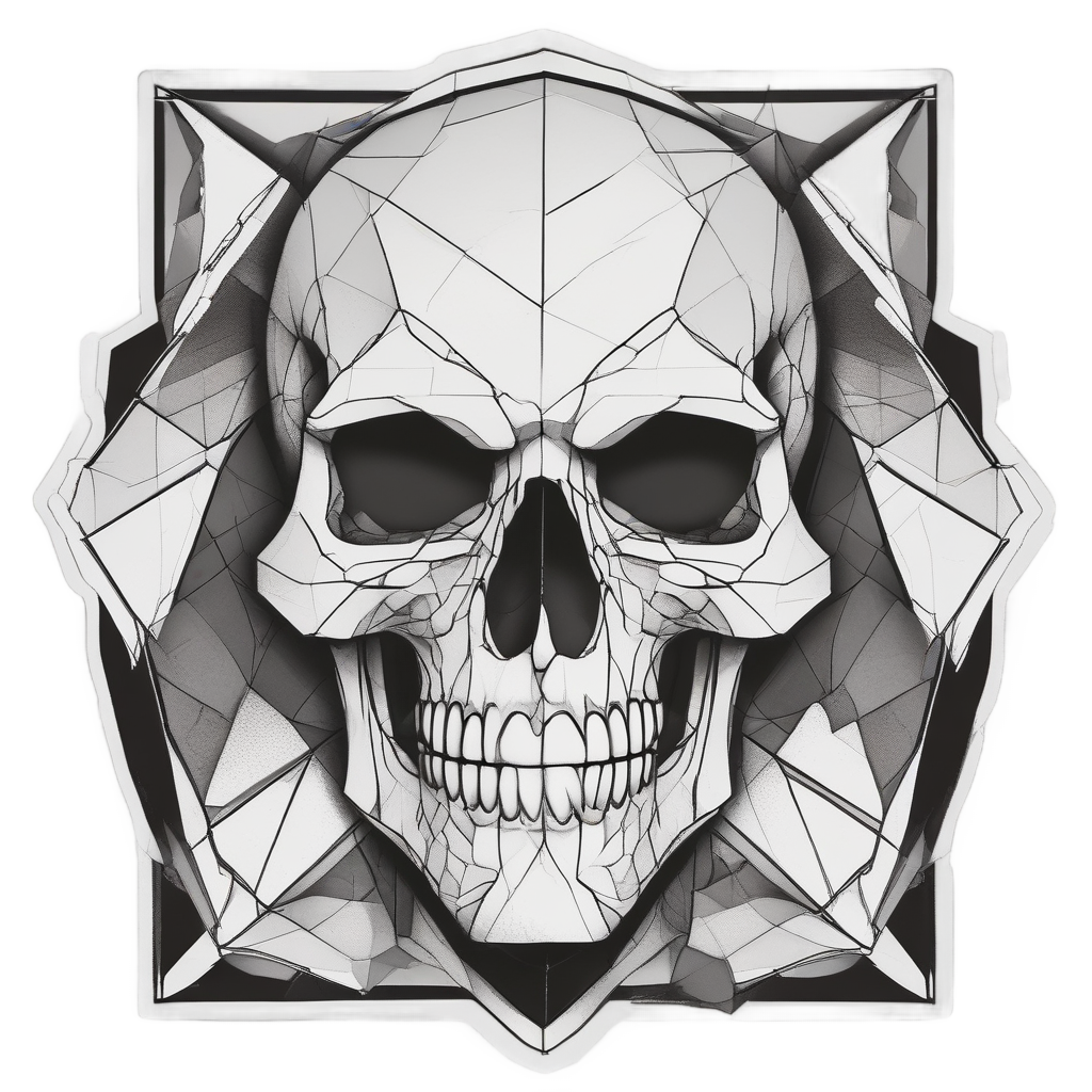Geometric Skull Shatter — geometric stickers