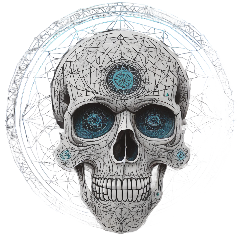 Geometric Skull Weave — boho skull stickers