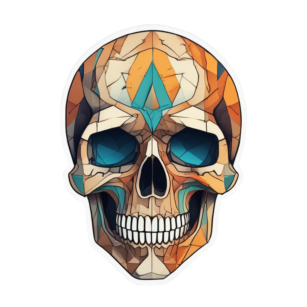 Geometric Smoke Skull — geometric stickers