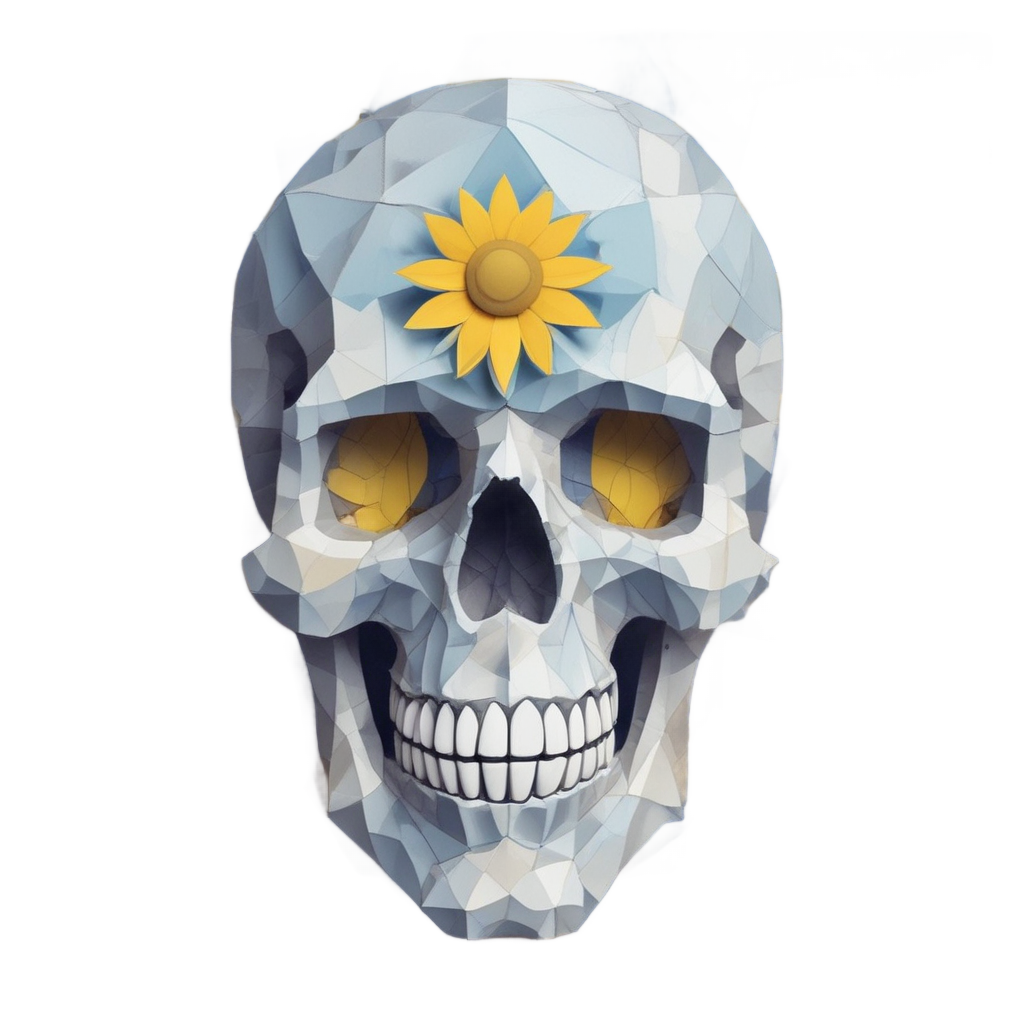 Geometric Sunflower Skull — geometric stickers